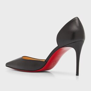 Christian Louboutin Iriza Leather Half-d’Orsay Red Sole Pumps - Size 10 / 40E